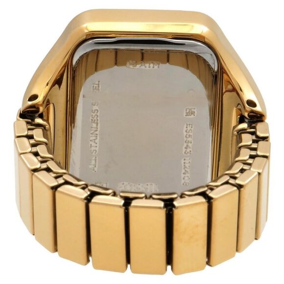 NWT Authentic Fossil Raquel Watch Ring Quartz Gold Dial Women's Watch - Picture 3 of 3